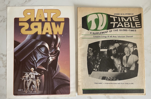1977 Local TV Timetable TV Guide Rare Early STAR WARS Cover Logans Run Atlantis+ - Picture 2 of 6