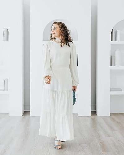 The Drop women's ivory tiered maxi dress by @withloveleena - Picture 3 of 5