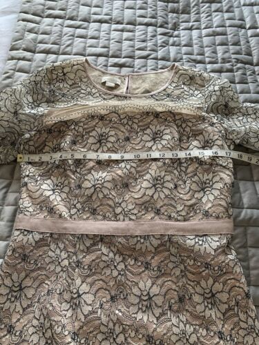 MONSOON BLUSH LACE SHORT SLEEVE OCCASION/WEDDING GUEST DRESS SIZE 14 - Picture 17 of 21