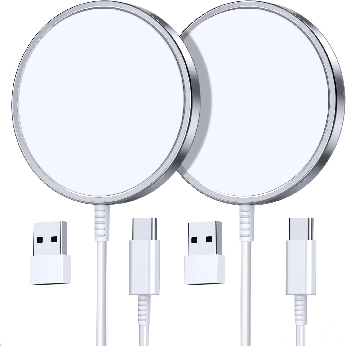2 Pack Magnetic Wireless Charger 15W Fast Charging for Iphone, Airpods 3/2/Pro 2