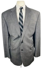 CHAPS RALPH LAUREN Mens 46L Solid Gray 100 Wool Blazer Sport Coat Suit Jacket