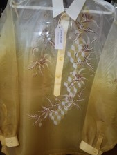 Men Clothing Dress Shirt Beige/light brown L BARONG TAGALOG PHILIPPINES