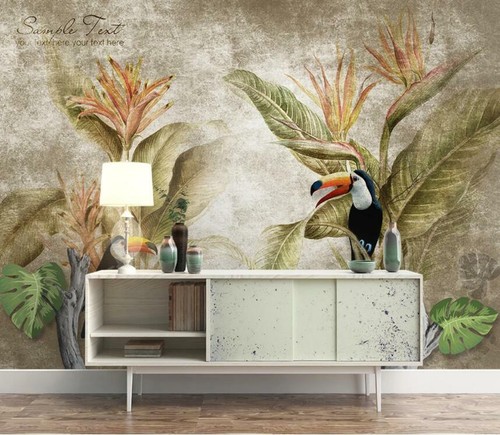 3D Toucan Leaves 36081NA Wallpaper Wall Murals Removable Wallpaper Fay - Picture 3 of 12