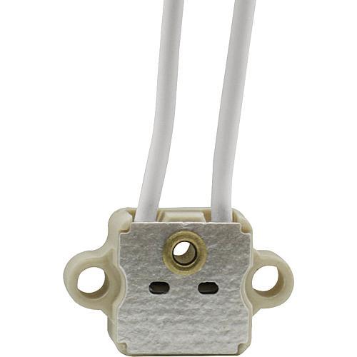 2 Stück Niedervolt Universal-Fassung, rechteckig  Steatit, Abgang seitlich - Bild 1 von 3