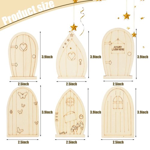 Fairy Door Wooden Garden Doors Mini Window Fairy House Diy Craft Kit For Wall Ho - Picture 6 of 6