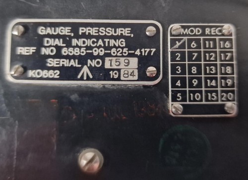 RAF Leonardo Mw Ltd Dial Indicating Pressure Gage Ibf/in2 6685-99-625-4177 - Picture 6 of 9