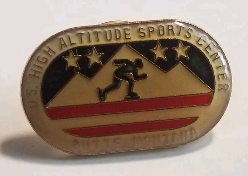 US High Altitude Sports Center Butte, Montana Pin Speed Skating Pinback Vintage - Picture 2 of 8