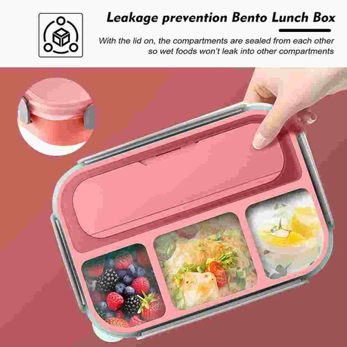 1000ML Bento Box Lunch Food Container Storage with 4 Compartment For Kids Adults - Picture 4 of 13