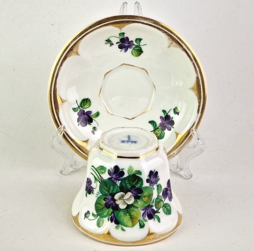 Große Porzellan Tee- Tasse Blumen handbemalt Krister Schlesien um 1840-1895 R102 - Picture 16 of 19