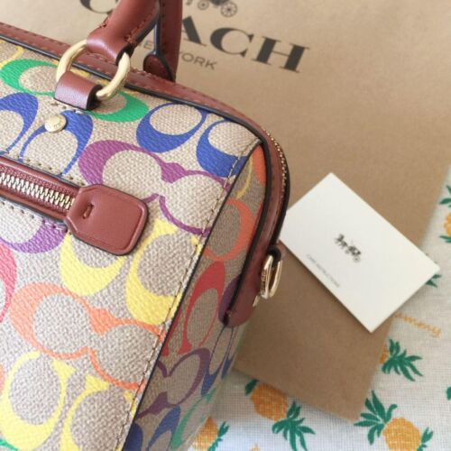 Coach Tasche C4396 Rainbow Signature Handtasche Schultertasche 2WAY Boston Bag Tasche JP - Bild 9 von 21