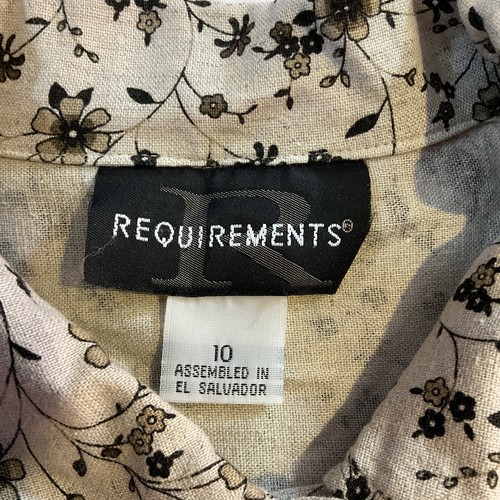 Vintage Requirements Floral Linen Blend Button Up Shirt Jacket Woman’s Sz 10 - Picture 3 of 7