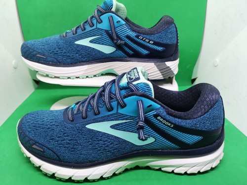Brooks Womens Adrenaline GTS 18 1202681B495 Blue Running Shoes Sneakers Sz 9.5 B - 第 1/21 張圖片