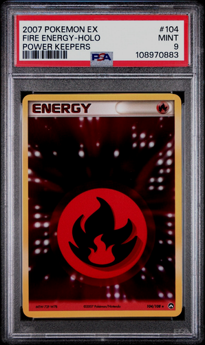 2007 Pokemon EX Power Keepers Fire Energy Holo 104/108 PSA 9 Mint - Picture 1 of 3