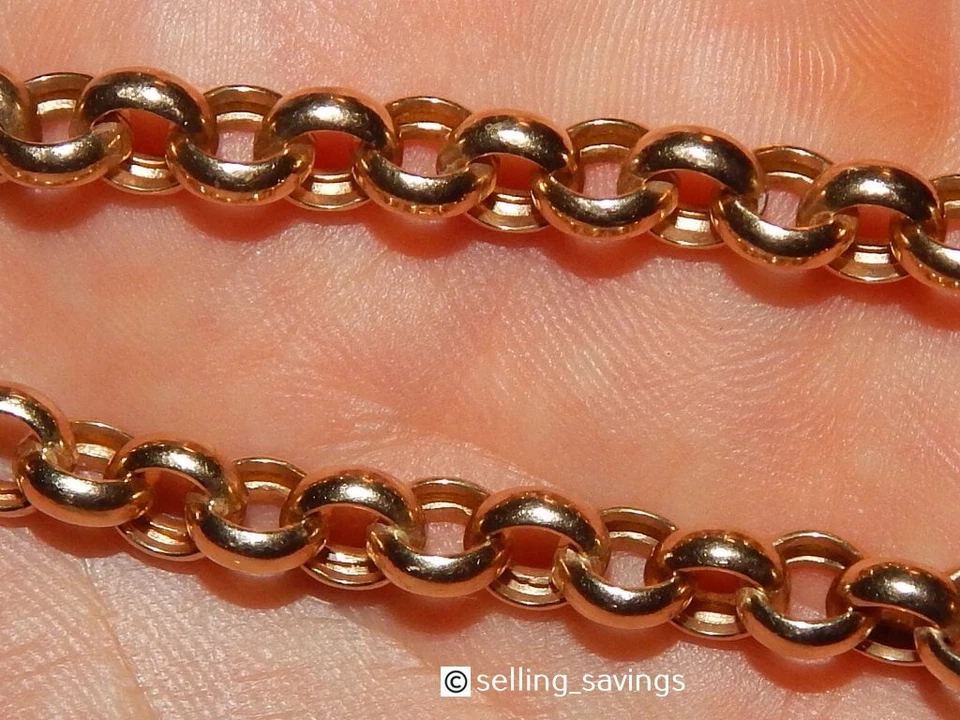 BRAZALETE ESLABÓN ROLO ITALIANO ORO AMARILLO 14K ORO ETERNO 7 MM ANCHO 8 PULGADAS - 8,5 GRAMOS Foto 3 de 4