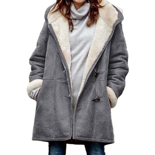 Womens Fleece Fur Lined Parka Jacket Coat Hooded Overcoat Outwear Winter Warm - Bild 7 von 15