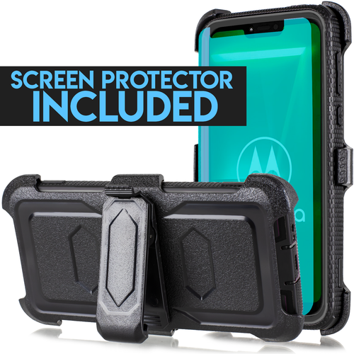for Moto G7 PLAY XT1952 Full Body Rugged Holster Defender Case +Built-in Screen  - Bild 5 von 51