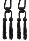 DÉCOPRO Opulent Beaded Double Tassel Tieback, Handcrafted, Color# K9 [Set of 2]