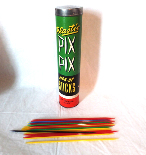 3 Latas Whitman “Pix Pix” Plástico Pick Up Sticks Años 50 Completo con Instrucciones - Imagen 5 de 8