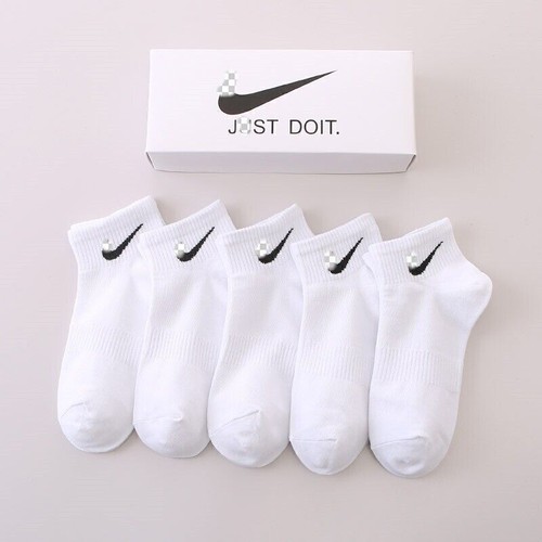 Socks 5 Pack Lightweight Crew Ankle Boy Girl Black and White - Picture 5 of 11