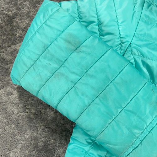 North Face Jacket Girls Large Green Grey Reversible Mossbud Swirl Puffer Fleece - Picture 5 of 23