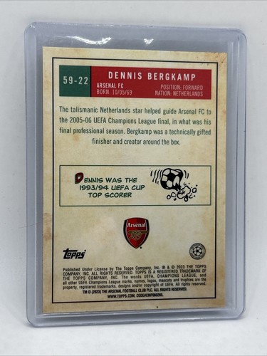 Dennis Bergkamp 2022/23 Topps Chrome UCC 1959 InsertArsenal Gold Green Lava - Picture 2 of 2