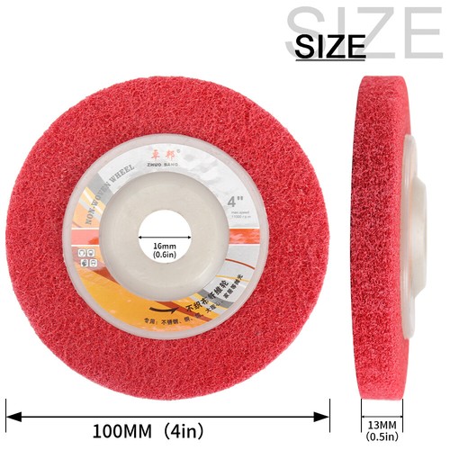 4" Nylon Fiber Disc Buffing Wheel Polishing Disk For Angle Grinder Tool 1/3/5PCS - Picture 2 of 8