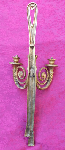 Große Bronze Wandleuchte im Louis XVI Stil Höhe 60 cm zum elektrifizieren - Bild 2 von 4