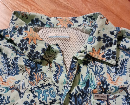 Columbia PFG Men's Vented Fishing Shirt Small Short Sleeve Hawaiian - Picture 11 of 15