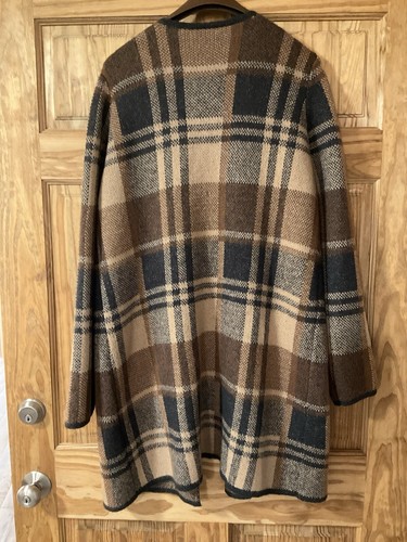 Long Strickjacke Fortune + Ivy Damen XXL Strick braun schwarz kariert TOP - Bild 2 von 12