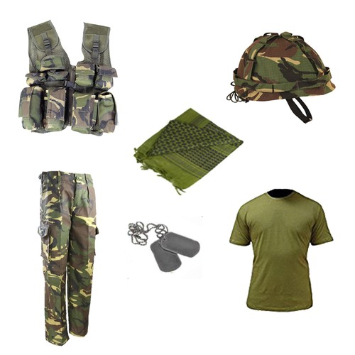 Kids Pack E Army Military Outdoor Fancy Dress Up Soldier Camo MTP/DPM - Picture 3 of 4