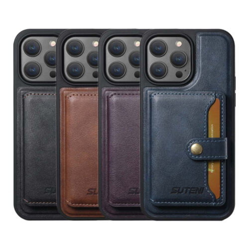 For iPhone 15 Pro Max Plus 14 13 12 Magnetic Phone Case Detachable Card Wallet - Picture 4 of 52