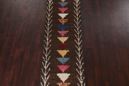 Thick-Plush Moroccan Berber Geometric Handmade WOOL Runner Rug 2' 6'' x 12' 5'' - Picture 3 of 12