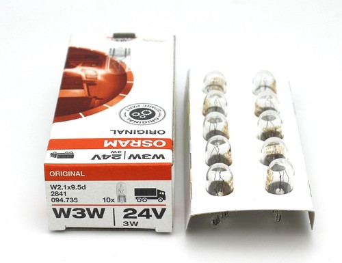 10pcs osram 2841 W3W 24V3W W2,1X9,5d 3200K Auxiliary lamp bulb truck bus light - Picture 2 of 9