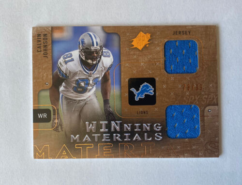 2009 SPx Winning Materials Dual Trikot Karte/99 Calvin Johnson #W-CJ Spiel gebraucht