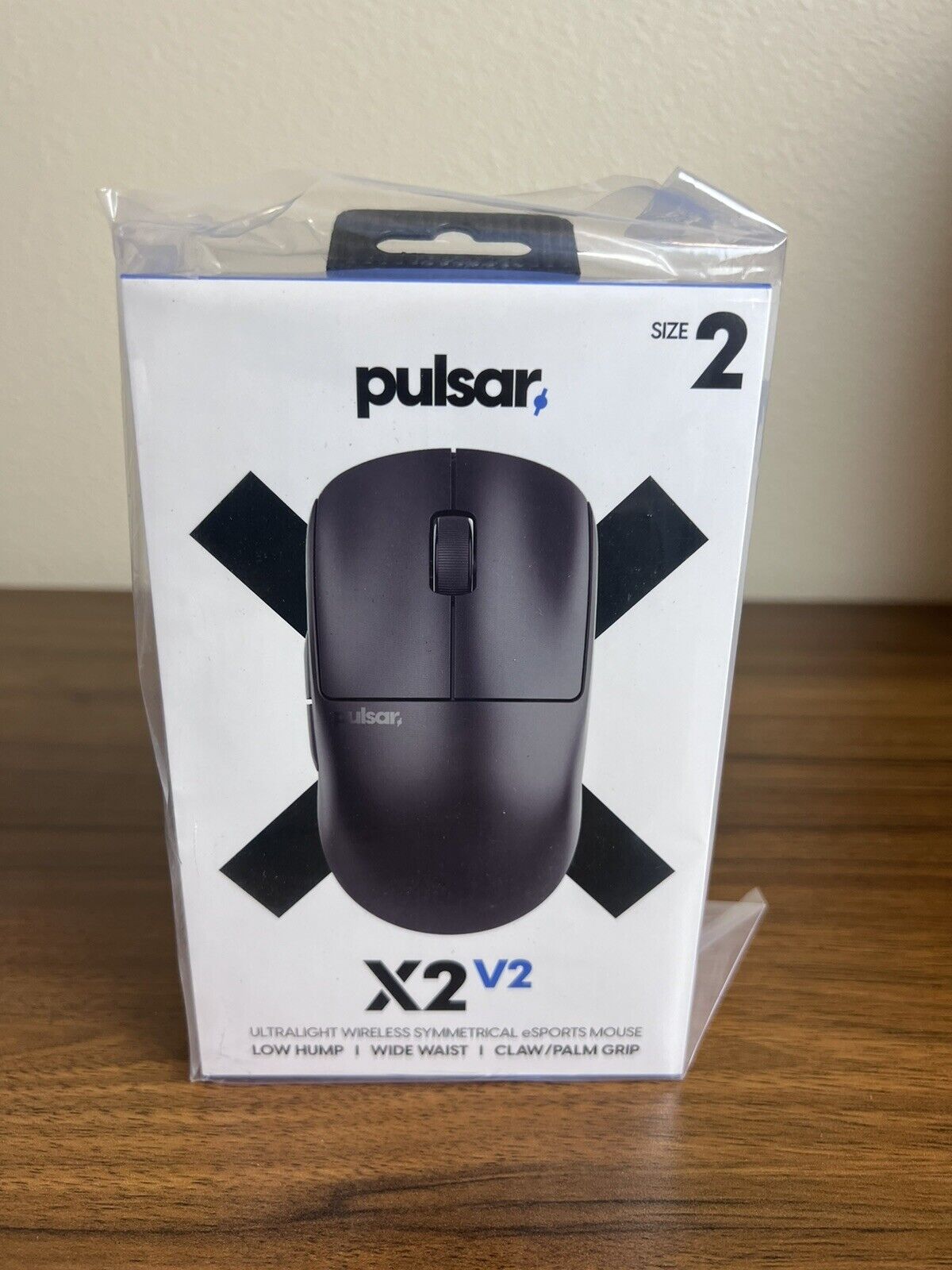 Pulsar X2 V2 Mouse Size 2 Medium Wireless Mouse - Black - BNIB