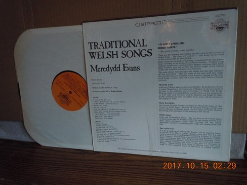 EVANS, MEREDYDD Vinyl LP...TRADITIONELLE WALISISCHE SONGS...TRADITION...M-/M-... - Bild 2 von 2
