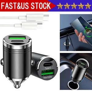 2 Port USB Super Fast Car Charger Adapter For IPhone 17 16 15 Samsung Cell Phone