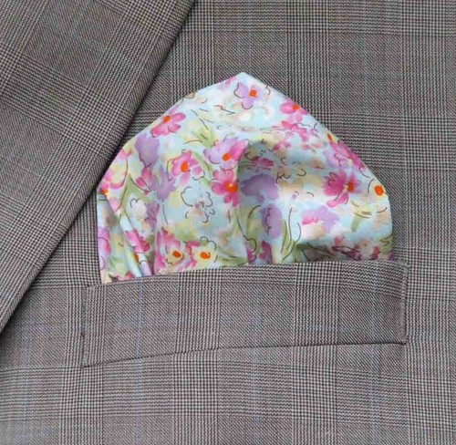 Gascoigne Hand Stitched Pocket Square Cotton Multicolor Men's - Picture 4 of 5