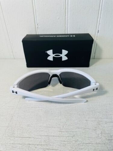 $100 Under Armour UA Blitzing Sport Sunglasses White Blue Mirror Lenses UA0012/S - Picture 5 of 7
