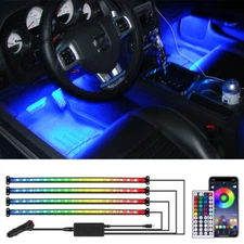 72 LED RGB Car Interior Atmosphere Strips Decor Lights For Dodge Challenger R/T