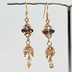 925 Sterling Silver Blue Topaz Gemstone Rose Gold Silver Earring Jewelry Cci Ebay
