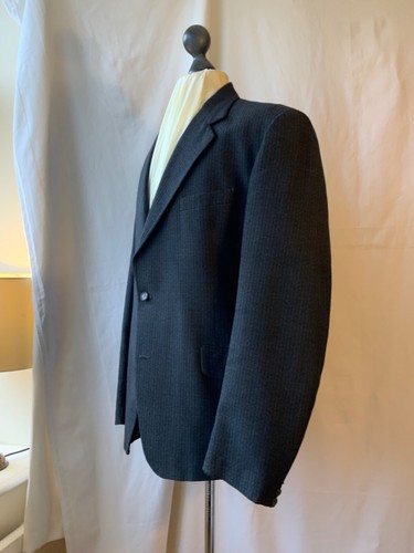 Vintage John Collier 1958 dunkelgrün und blau gestreifte einreihige Jacke. - Bild 2 von 12