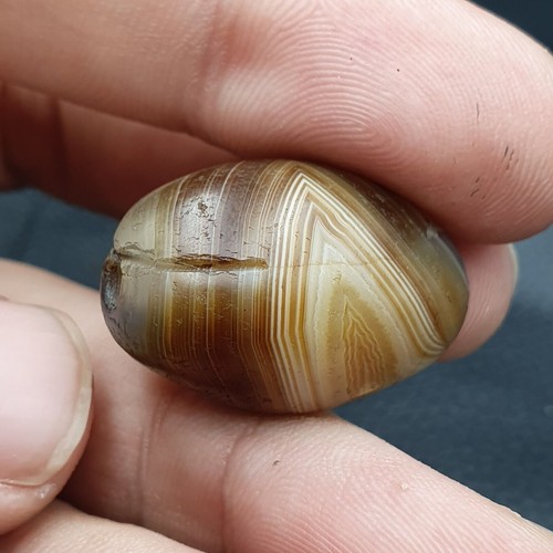 Ancient Suleimani Yellow Agate Agate Bead , Rare Himalayan agate bead - Picture 5 of 11