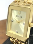 Bulova Women’s Watch 97P140 Quartz Diamond Dial Gold Tone Stainless Steel