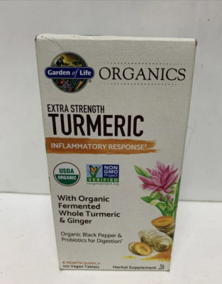 Garden of Life Mykind Organics Extra Strength Turmeric 120ct Exp 07/2025
