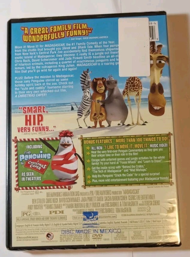Madagascar Dvd Movie SEALED BRAND NEW Chris Rock Ben Stiller David