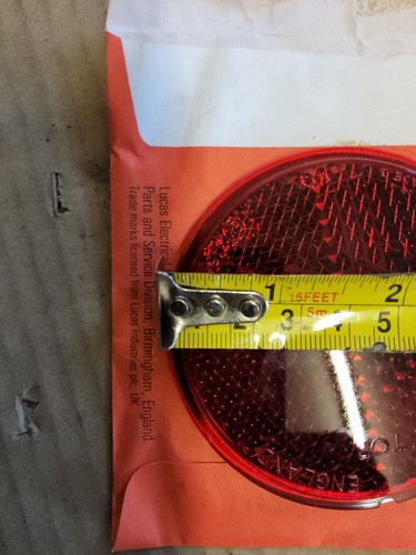 Genuine NOS Lucas 3158 2515 Grade Commercial Vehicle Red 3" Reflector, 575863 - Picture 9 of 10