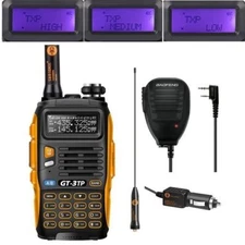 Baofeng GT-3TP MarkIII 1/4/8Watt 2m/70cm Band V/UHF Ham Two-way Radio + Speaker