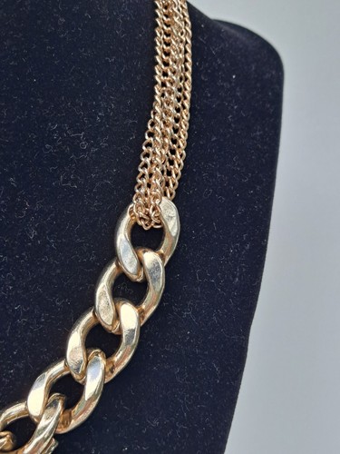Vintage 16" goldton Kette Halskette mit Set Strasssteine signiert Guess - Bild 2 von 4