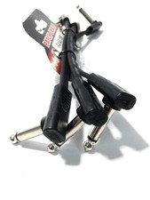 3Pcs 12cm/4.72inch Haze Guitar/Instrument Cable,1/4" Flat Patch Cable. BK.